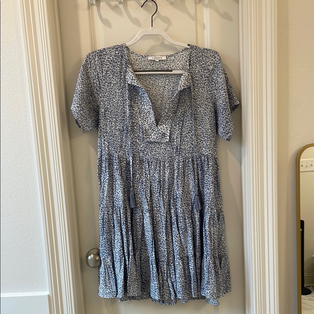 Blue and White Patterned Dress